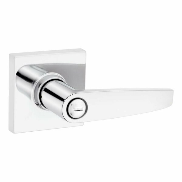 Safelock Winston Lever Square Rose Push Button Privacy Lock, RCAL Latch and RCS Strike Bright Chrome Finish SL4000WISQT-26